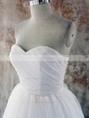 Sweetheart Court Train White Tulle with Lace-up Simple Wedding Dress #PDS00020581