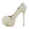 Women's Pumps Stiletto Heel White Leatherette Wedding Shoes #PDS03030904