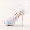 Women's Pumps Stiletto Heel White Leatherette Wedding Shoes #PDS03030907