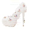 Women's Pumps Stiletto Heel White Leatherette Wedding Shoes #PDS03030909