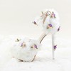 Women's Pumps Stiletto Heel White Leatherette Wedding Shoes #PDS03030910