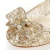 Women's Light Golden Real Leather Closed Toe with Bowknot/Sequin #PDS03030384