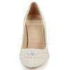 Women's Ivory Patent Leather Closed Toe with Imitation Pearl #PDS03030396