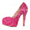 Women's Fuchsia Lace Pumps with Flower #PDS03030409