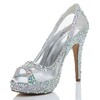 Women's  Suede Peep Toe with Rhinestone/Hollow-out #PDS03030464
