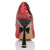 Women's Red Sparkling Glitter Pumps with Bowknot/Sparkling Glitter #PDS03030476