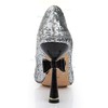 Women's Silver Sparkling Glitter Pumps with Bowknot/Sparkling Glitter #PDS03030477