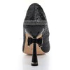 Women's Black Sparkling Glitter Pumps with Bowknot/Sparkling Glitter #PDS03030478