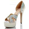 Women's  Patent Leather Pumps with Zipper/Crystal/Crystal Heel #PDS03030484