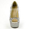 Women's Silver Patent Leather Pumps with Crystal/Crystal Heel #PDS03030494