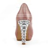 Women's Pink Satin Pumps with Rhinestone #PDS03030502