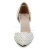 Women's White Patent Leather Pumps with Imitation Pearl #PDS03030590