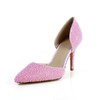 Women's Pink Patent Leather Pumps with Imitation Pearl #PDS03030591