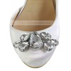 Women's White Silk Pumps with Crystal #PDS03030600