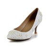 Women's White Lace Pumps with Pearl #PDS03030603