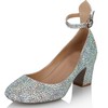 Women's Multi-color Real Leather Pumps with Buckle/Crystal/Crystal Heel #PDS03030631