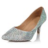 Women's Multi-color Real Leather Pumps with Crystal/Crystal Heel #PDS03030633