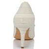 Women's White Patent Leather Pumps with Bowknot/Pearl #PDS03030637