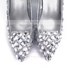 Women's Silver Patent Leather Stiletto Heel Pumps #PDS03030811