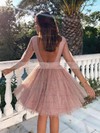 Princess Scoop Neck Glitter Knee-length Sashes / Ribbons Short Prom Dresses #PDS020106506