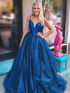 Ball Gown V-neck Floor-length Glitter Prom Dresses #PDS020106530