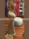 Trumpet/Mermaid Halter Sweep Train Sequined Prom Dresses #PDS020106537