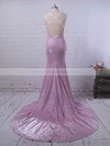Trumpet/Mermaid Cowl Neck Shimmer Crepe Sweep Train Prom Dresses #PDS020106557