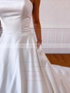 Ball Gown Strapless Chapel Train Satin Appliques Lace Wedding Dresses #PDS00023561