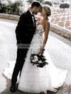 Princess Sweetheart Sweep Train Tulle Appliques Lace Wedding Dresses #PDS00023507