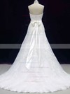 Prettiest A-line Lace with Sashes/Ribbons Sweetheart Ivory Wedding Dress #PDS00020606