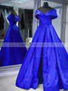 Ball Gown Off-the-shoulder Sweep Train Satin Split Front Prom Dresses #PDS020106762