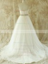 Popular Ivory Tulle with Crystal Detailing Court Train Sweetheart Wedding Dress #PDS00020609