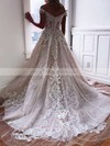 Princess Off-the-shoulder Sweep Train Tulle Lace Wedding Dresses #PDS00023586
