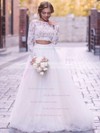 Ball Gown Scoop Neck Floor-length Lace Tulle Lace Wedding Dresses #PDS00023589