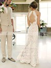 Trumpet/Mermaid Scoop Neck Floor-length Lace Wedding Dresses #PDS00023611