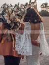 Trumpet/Mermaid V-neck Sweep Train Lace Sashes / Ribbons Wedding Dresses #PDS00023612