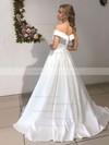 Ball Gown Off-the-shoulder Floor-length Satin Wedding Dresses #PDS00023628