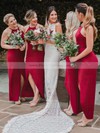 Trumpet/Mermaid High Neck Sweep Train Lace Split Front Wedding Dresses #PDS00023629