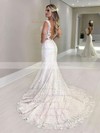 Trumpet/Mermaid Sweetheart Sweep Train Lace Appliques Lace Wedding Dresses #PDS00023659