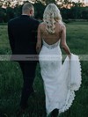 Trumpet/Mermaid V-neck Court Train Lace Lace Wedding Dresses #PDS00023660