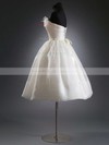Strapless Organza with Sashes/Ribbons White Knee-length Ball Gown Wedding Dresses #PDS00020624