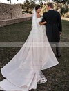Ball Gown Off-the-shoulder Court Train Satin Pockets Wedding Dresses #PDS00023676