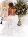 Princess Scoop Neck Sweep Train Tulle Beading Wedding Dresses #PDS00023688