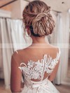 Princess Scoop Neck Sweep Train Tulle Appliques Lace Wedding Dresses #PDS00023709