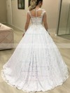 Ball Gown Scoop Neck Floor-length Lace Beading Wedding Dresses #PDS00023721
