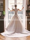 Ball Gown Scoop Neck Sweep Train Satin Bow Wedding Dresses #PDS00023727