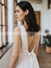 A-line V-neck Floor-length Tulle Lace Wedding Dresses #PDS00023749