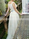 Floor-length Ivory Tulle Lace Sashes/Ribbons Unique Scoop Neck Wedding Dresses #PDS00020639