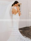 Trumpet/Mermaid Scoop Neck Court Train Lace Wedding Dresses #PDS00023834