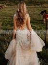 Trumpet/Mermaid Scoop Neck Court Train Tulle Beading Wedding Dresses #PDS00023844